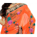 Sizzling Embroidered Velvet Bordered Party Wear Faux Georgette Saree